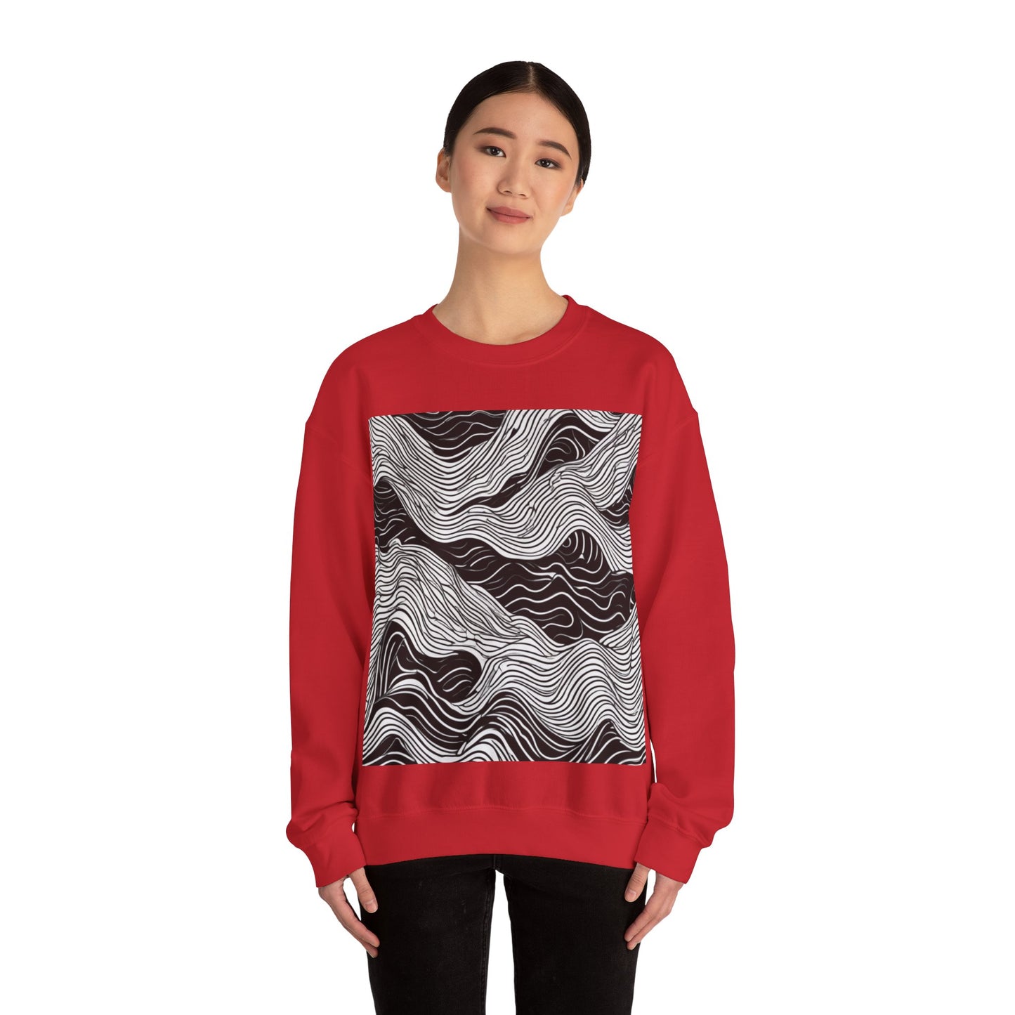 boostlete-field-day-pattern-topographic-line-art-0239 — Unisex Heavy Blend Crewneck Sweatshirt (Gildan)