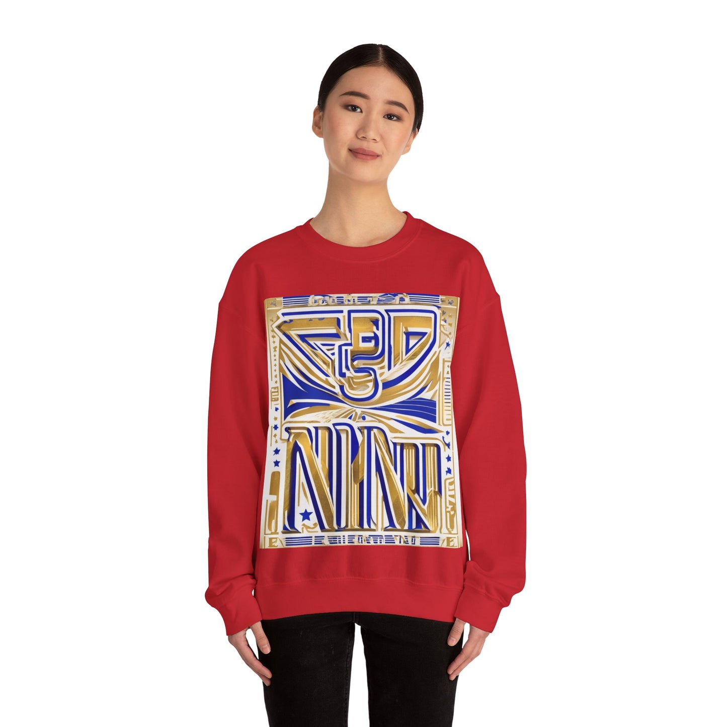 boostlete-boost-mode-type-earned-not-given-outline-over-solid-line-art-0005 — Unisex Heavy Blend Crewneck Sweatshirt (Gildan)