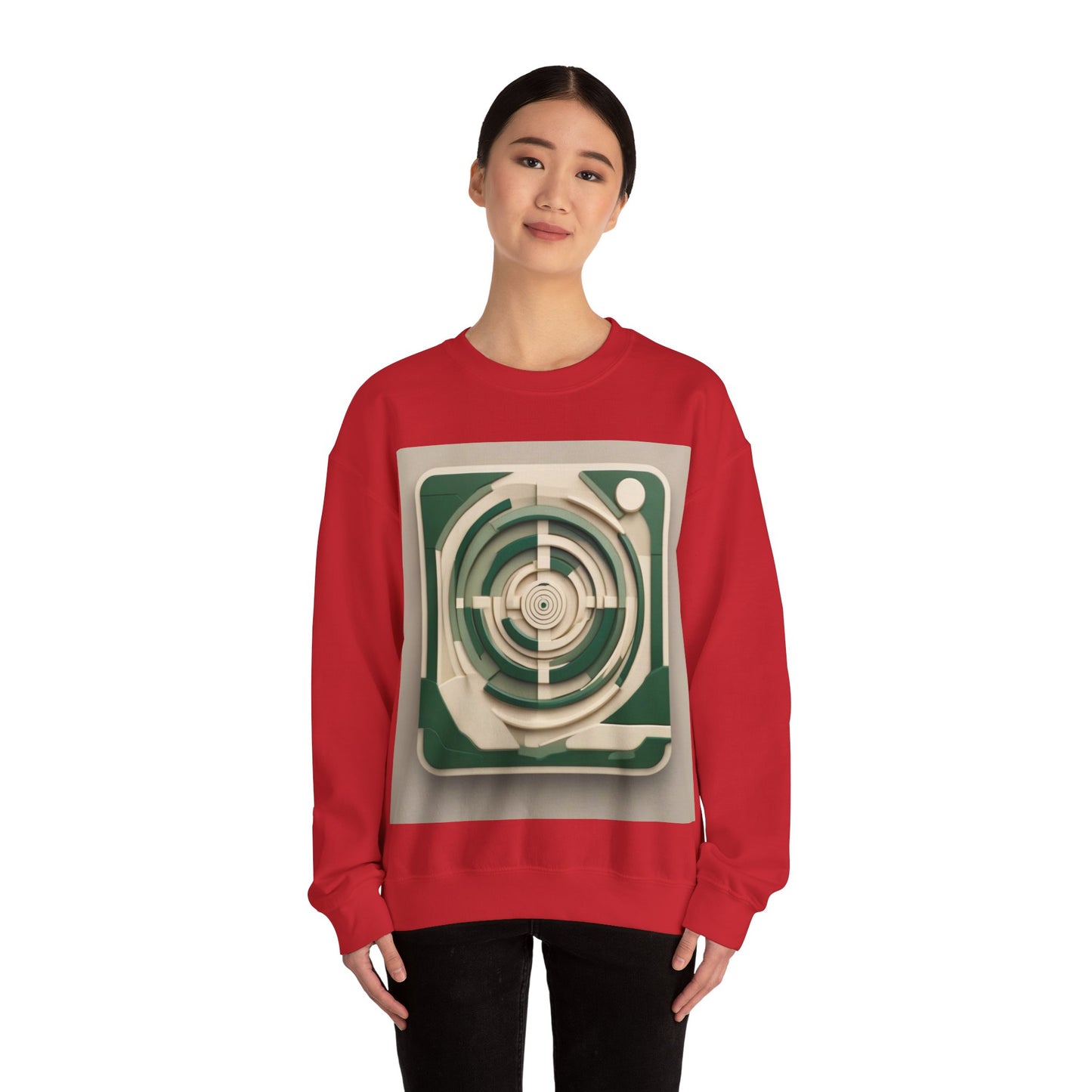 boostlete-mile-by-mile-icon-target-3d-modern-0306 — Unisex Heavy Blend Crewneck Sweatshirt (Gildan)
