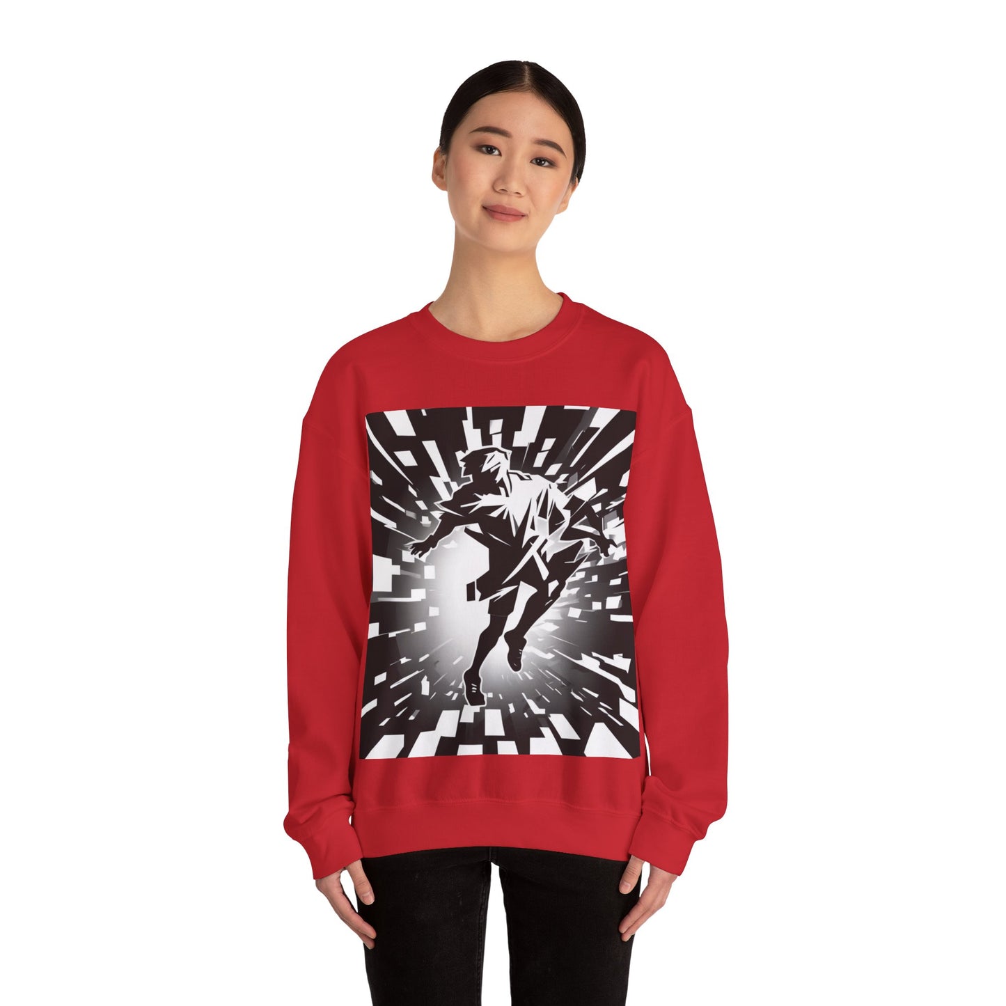boostlete-am-crew-scene-sprinter-high-modern-0312 — Unisex Heavy Blend Crewneck Sweatshirt (Gildan)