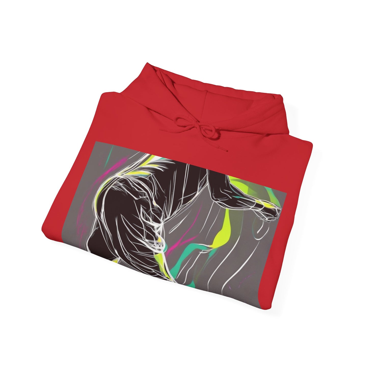 boostlete-iron-intent-scene-athlete-neon-monoline-0140 — Unisex Heavy Blend Hooded Sweatshirt (Gildan)