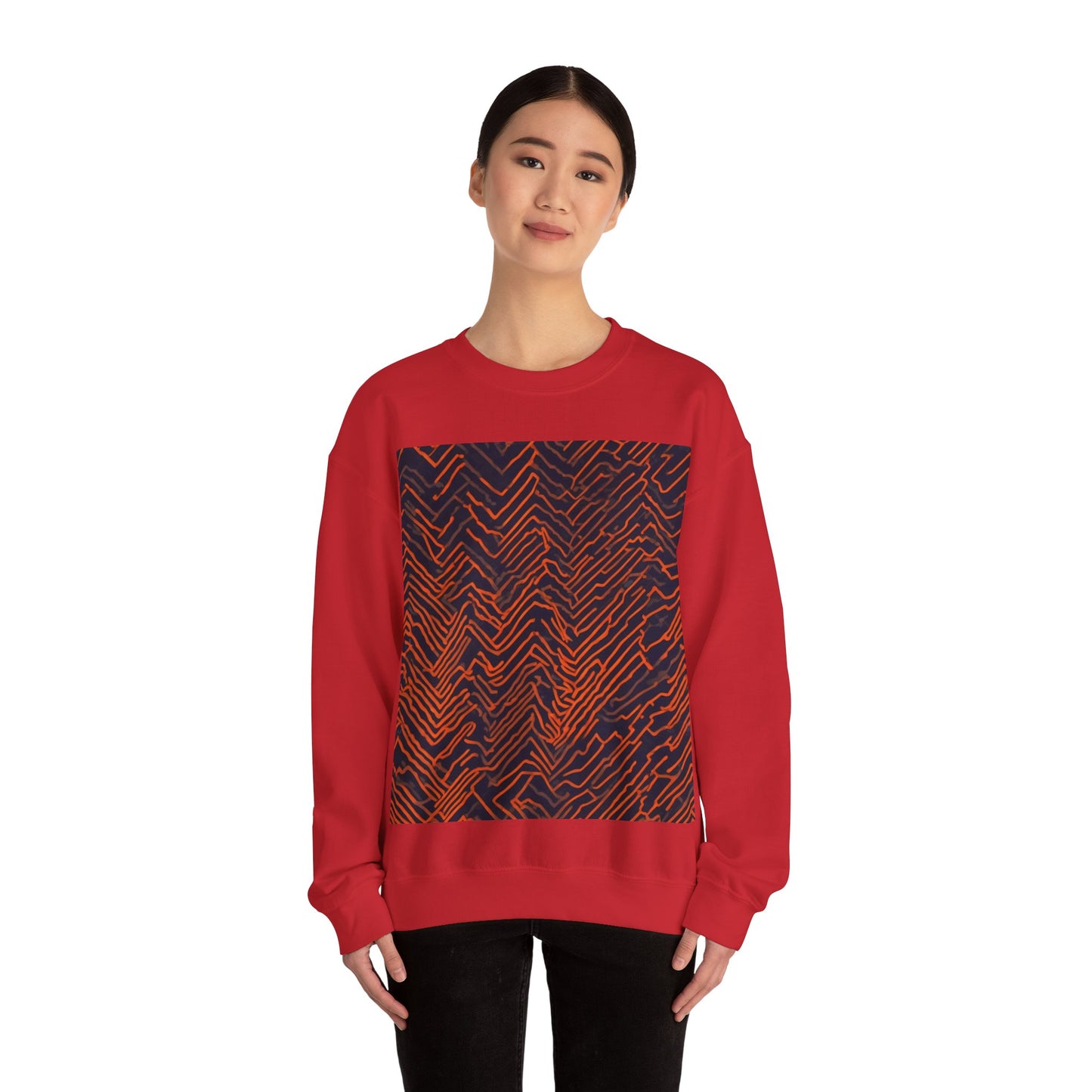 boostlete-field-day-pattern-ekg-modern-0087 — Unisex Heavy Blend Crewneck Sweatshirt (Gildan)