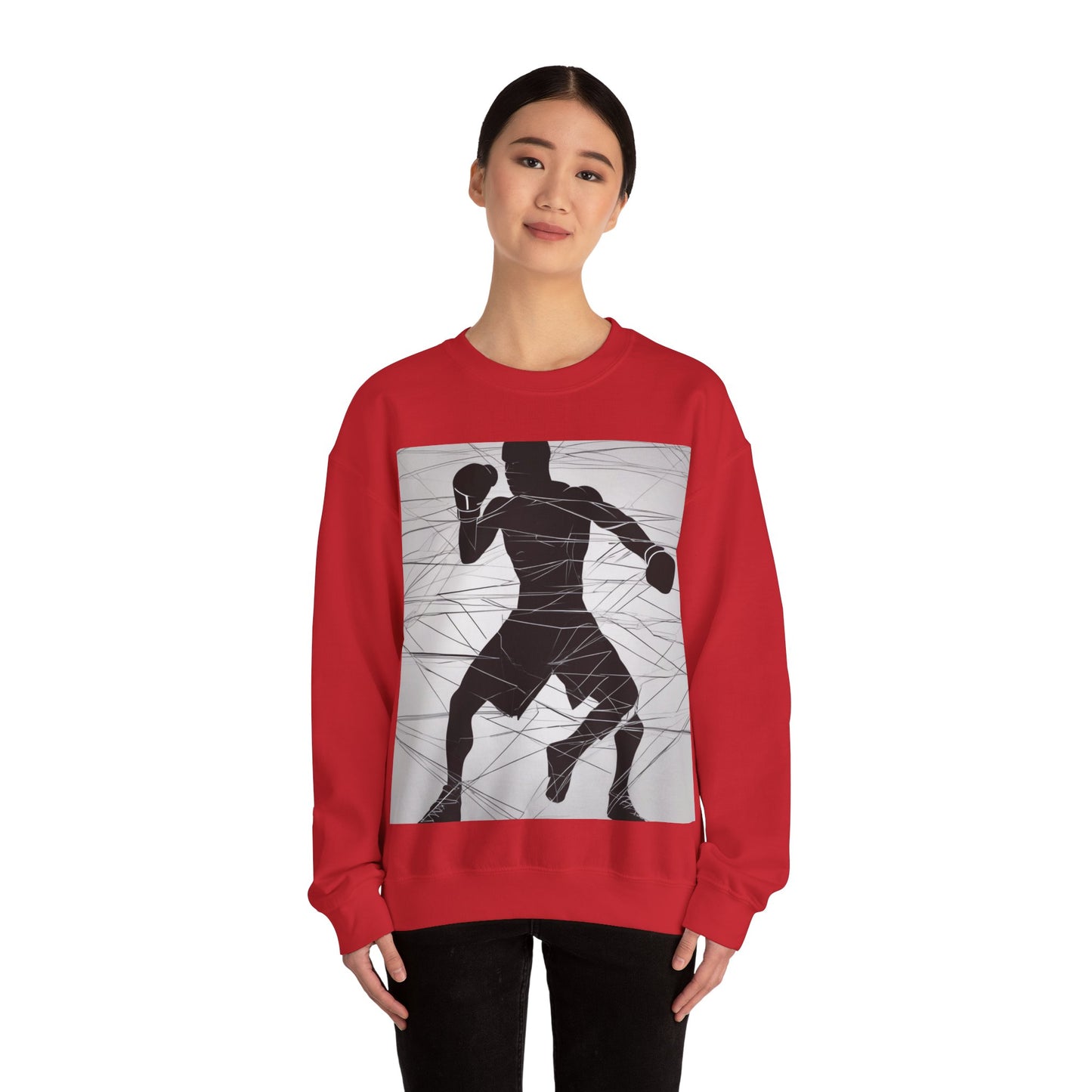 boostlete-mile-by-mile-scene-boxer-motion-geometric-0028 — Unisex Heavy Blend Crewneck Sweatshirt (Gildan)