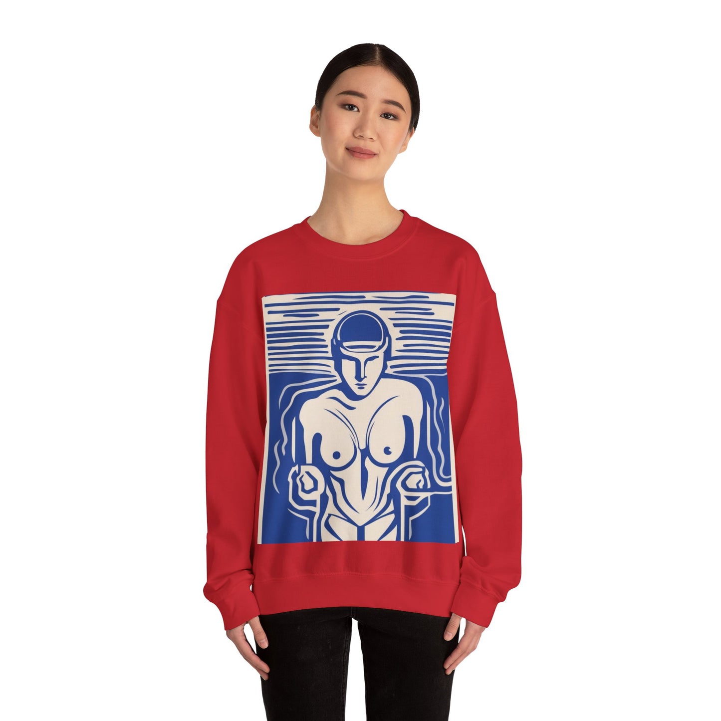 boostlete-boost-mode-icon-swimmer-motion-vector-0062 — Unisex Heavy Blend Crewneck Sweatshirt (Gildan)