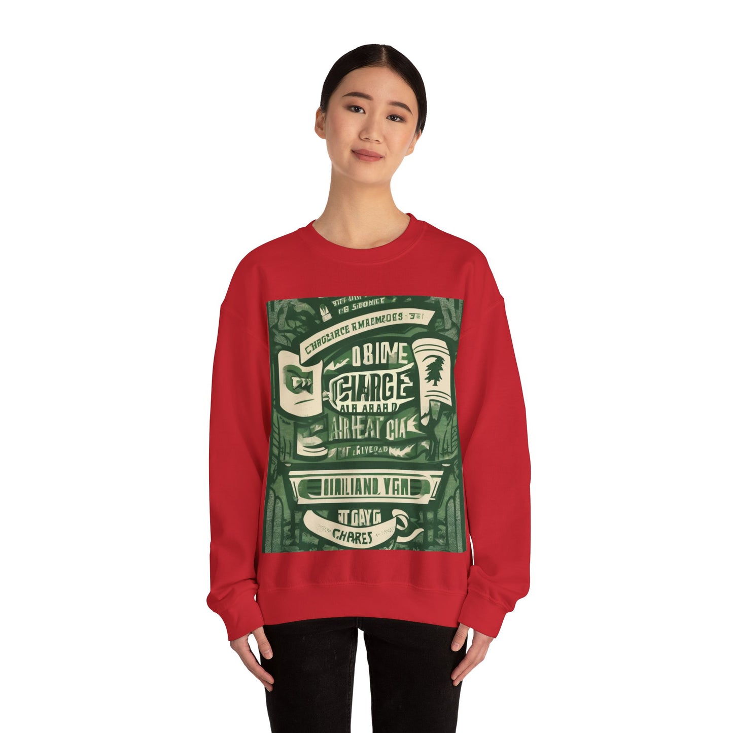 boostlete-am-crew-type-charge-ahead-banner-paper-0965 — Unisex Heavy Blend Crewneck (G18000)