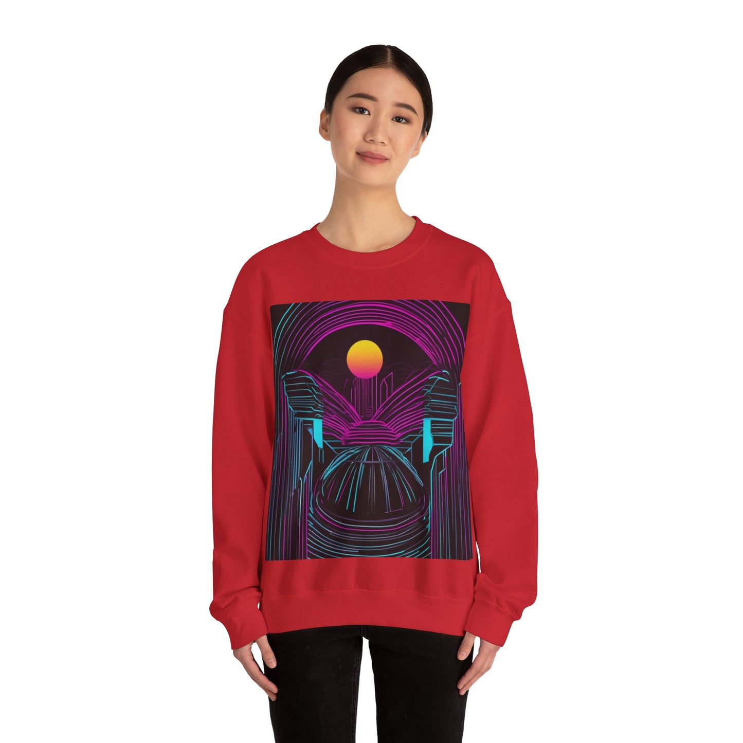 boostlete-rise-grind-icon-sunrise-motion-paper-0962 — Unisex Heavy Blend Crewneck (G18000)