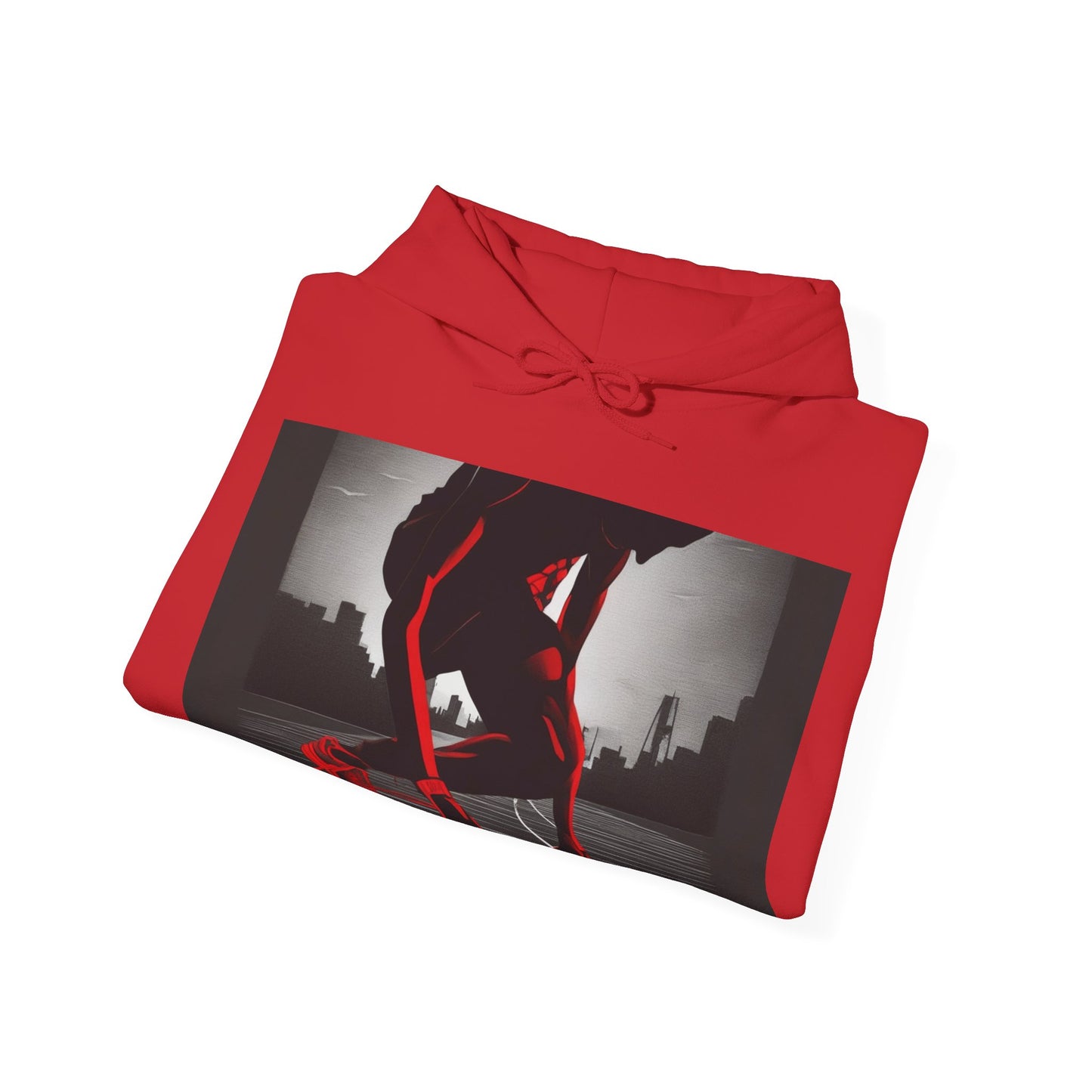 boostlete-mile-by-mile-scene-runner-grainy-bold-0168 — Unisex Heavy Blend Hooded Sweatshirt (Gildan)