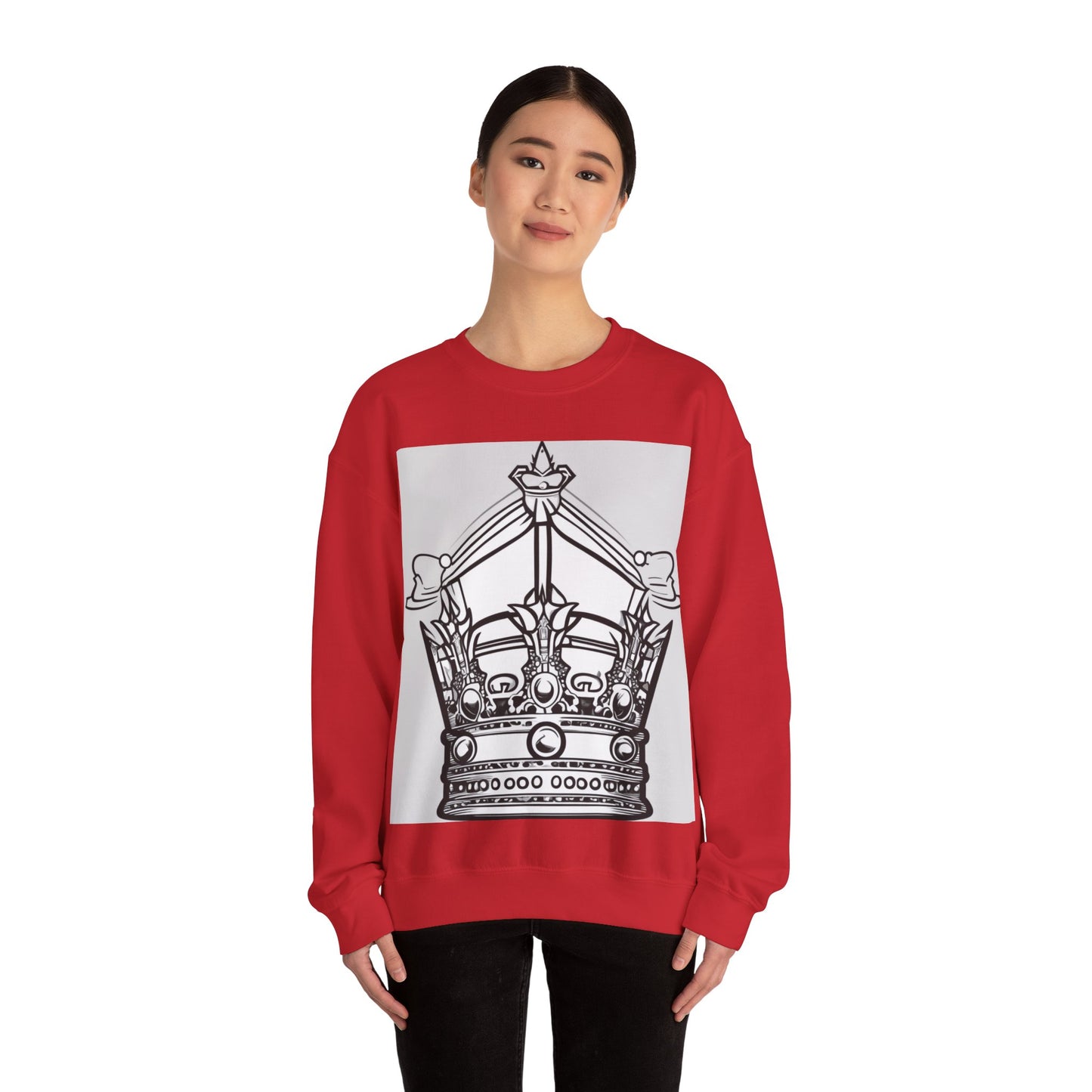 boostlete-quiet-power-icon-crown-outline-badge-0130 — Unisex Heavy Blend Crewneck Sweatshirt (Gildan)