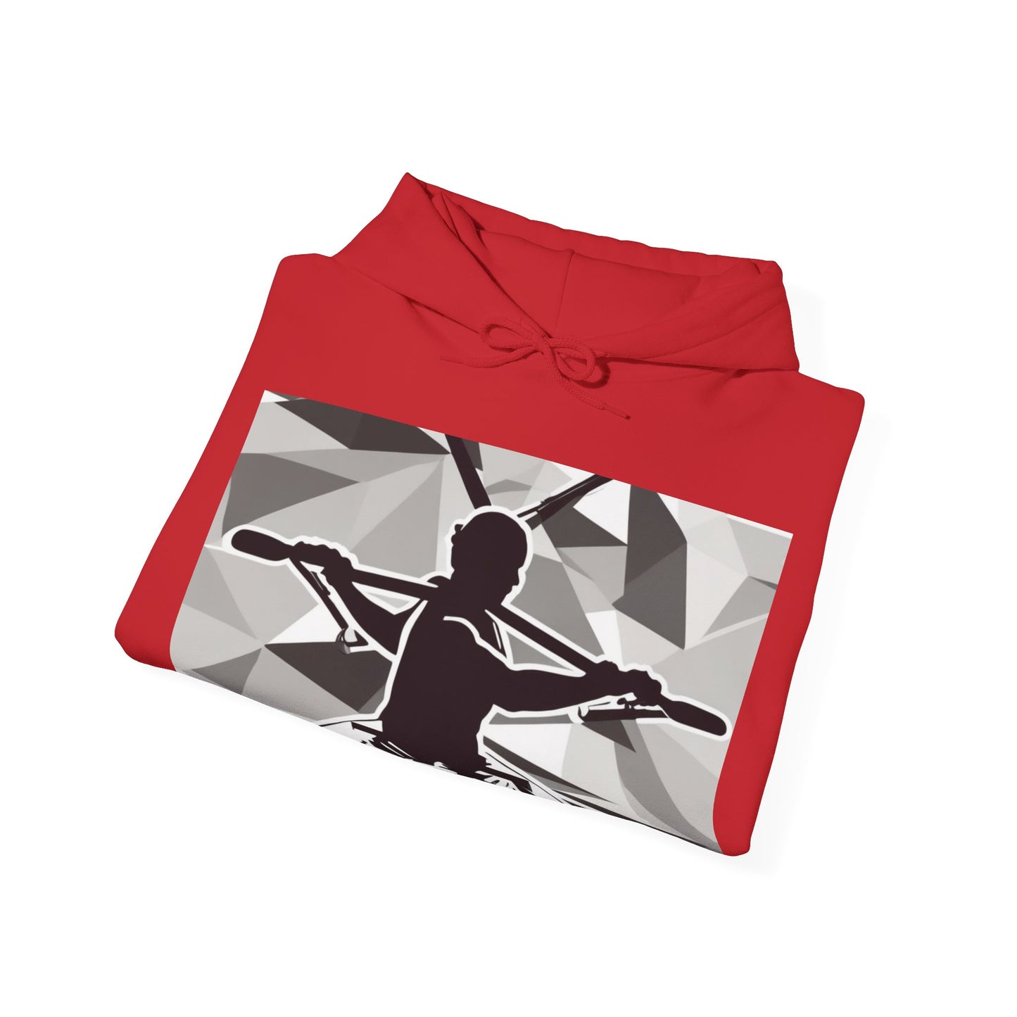 boostlete-am-crew-scene-rower-outline-geometric-0060 — Unisex Heavy Blend Hooded Sweatshirt (Gildan)