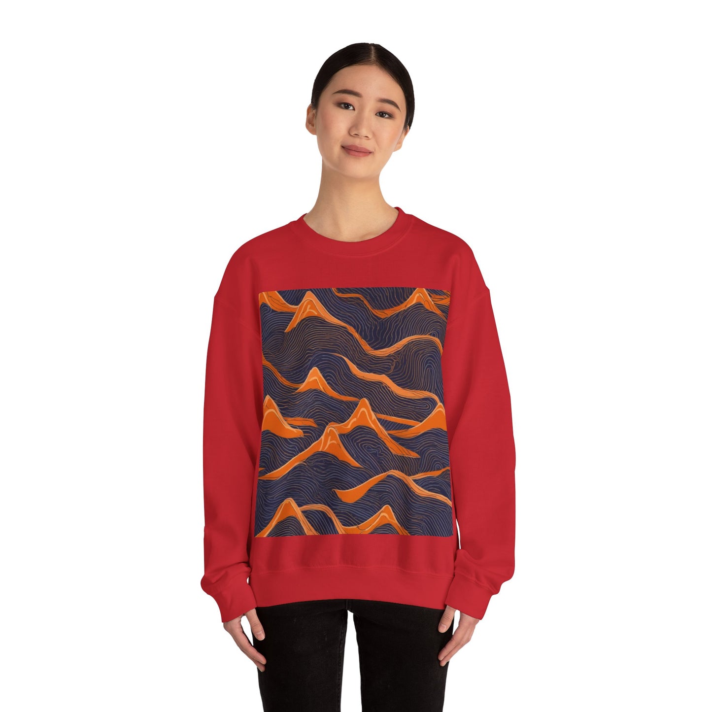 boostlete-boost-mode-pattern-topographic-engraved-0035 — Unisex Heavy Blend Crewneck Sweatshirt (Gildan)