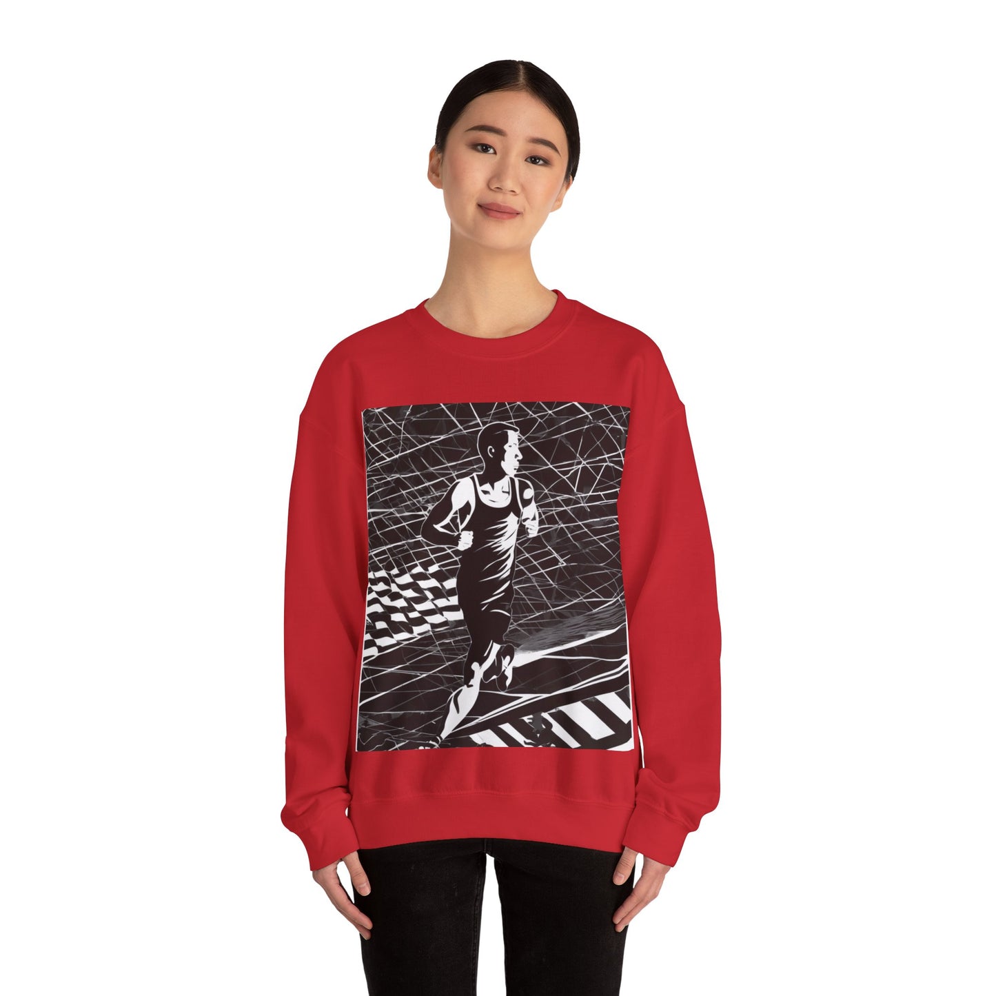 boostlete-headspace-scene-marathoner-speed-geometric-0816 — Unisex Heavy Blend Crewneck (G18000)