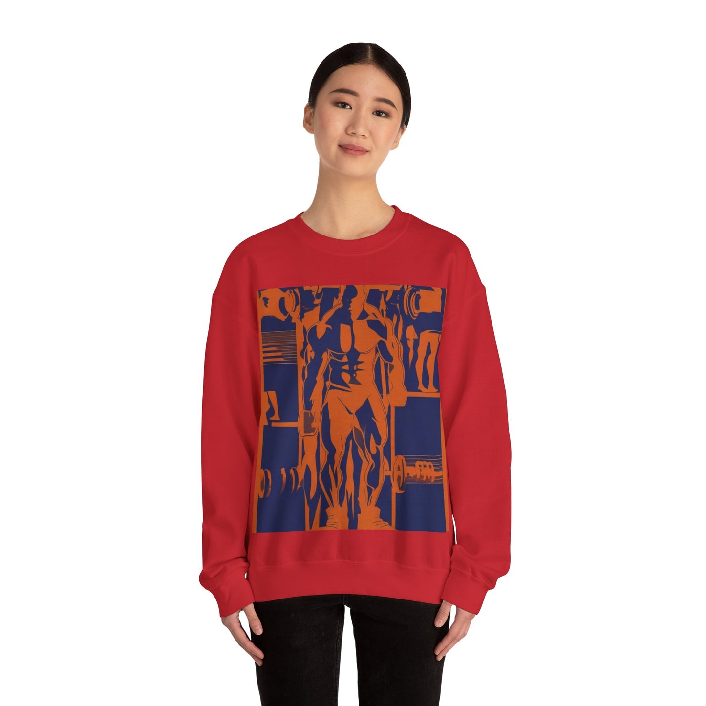 boostlete-rise-grind-scene-deadlift-3d-paper-0812 — Unisex Heavy Blend Crewneck (G18000)