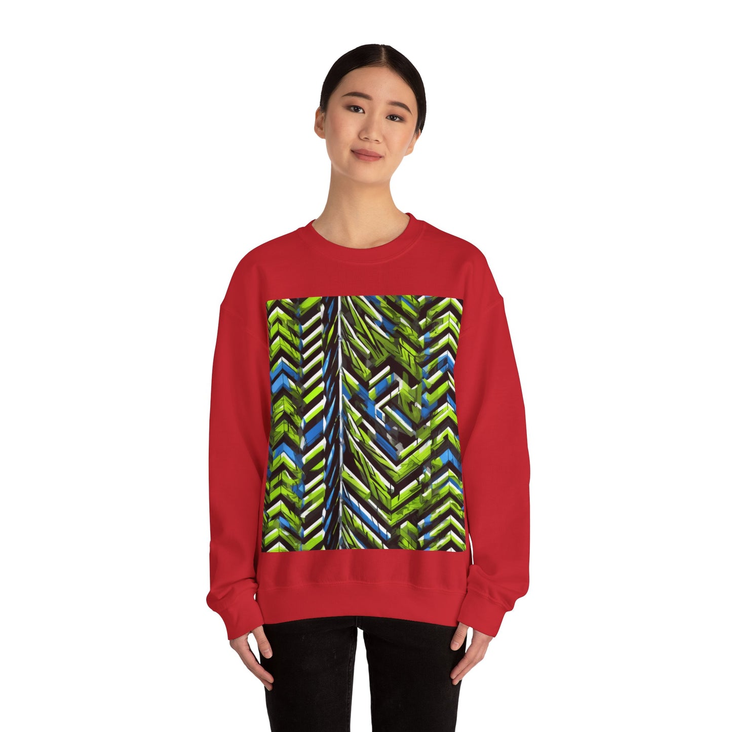 boostlete-rise-grind-pattern-chevron-isometric-0195 — Unisex Heavy Blend Crewneck Sweatshirt (Gildan)