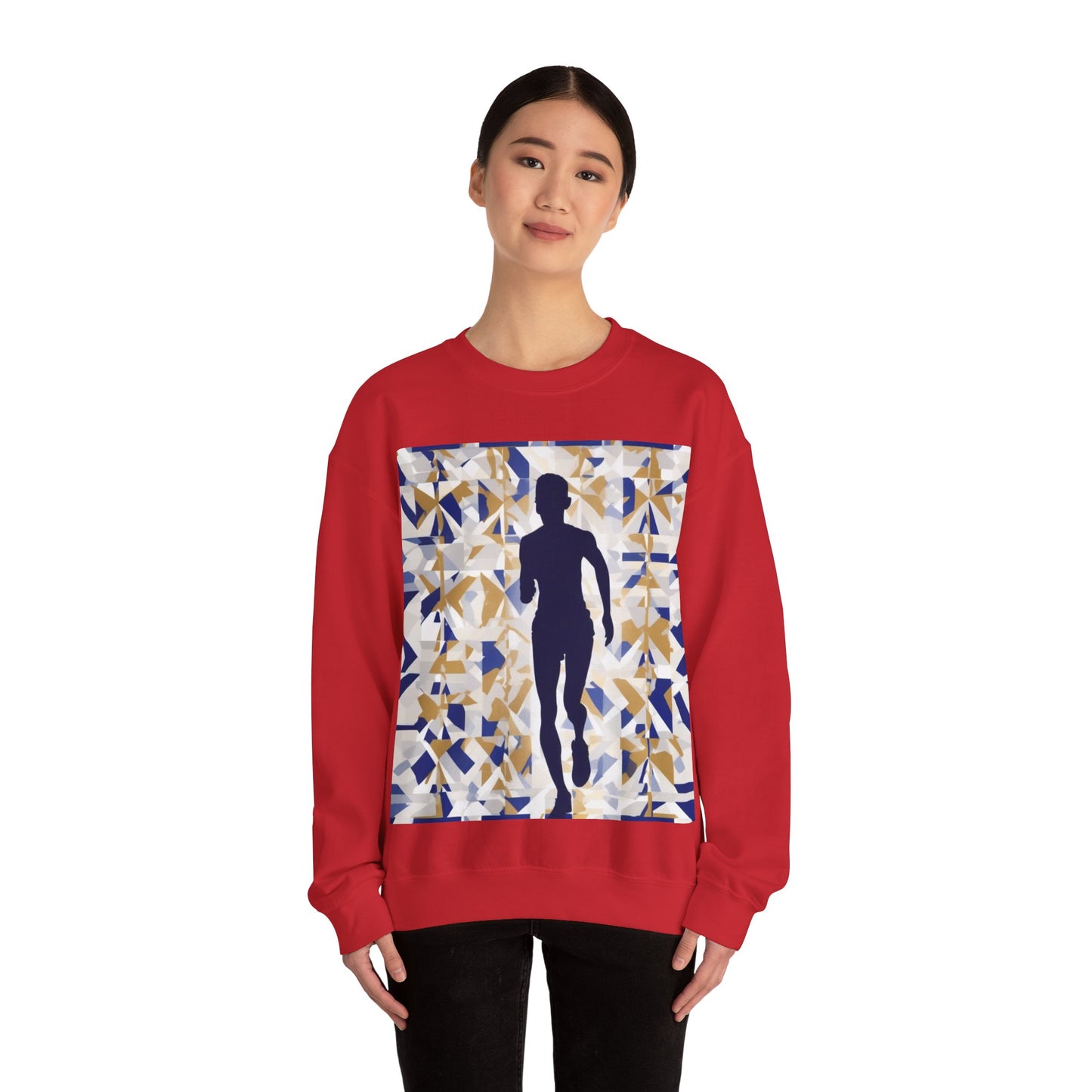 boostlete-recovery-progress-scene-marathoner-matte-geometric-0448 — Unisex Heavy Blend Crewneck Sweatshirt (Gildan)