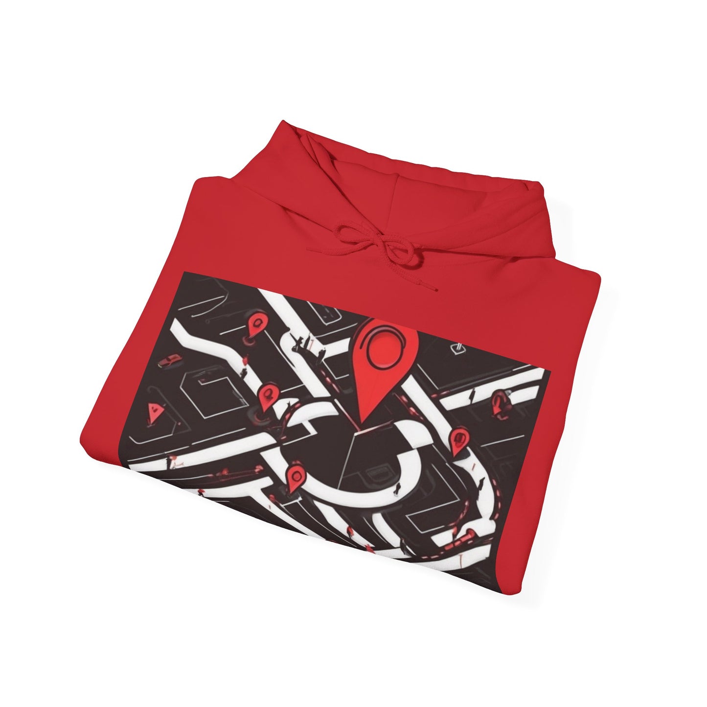 boostlete-am-crew-icon-map-matte-isometric-0094 — Unisex Heavy Blend Hooded Sweatshirt (Gildan)