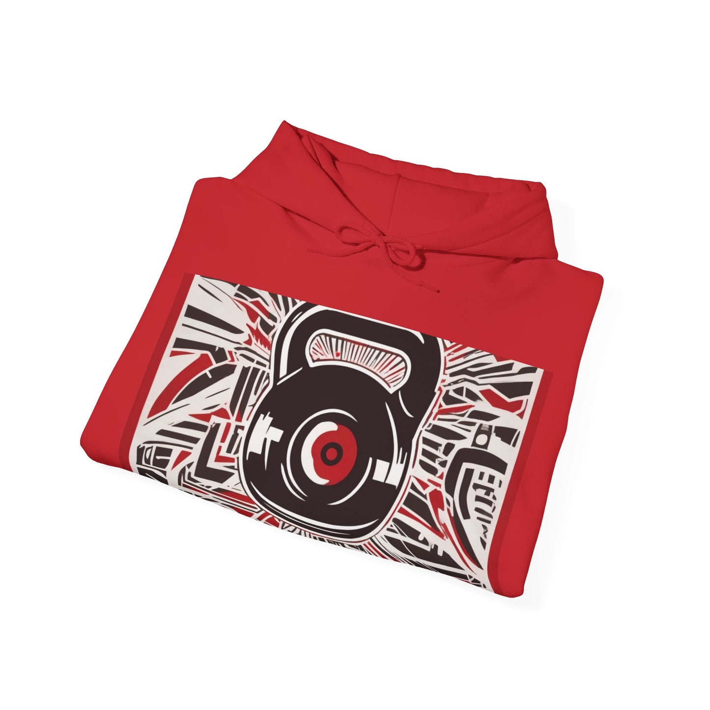 boostlete-recovery-progress-icon-kettlebell-outline-industrial-0366 — Unisex Heavy Blend Hooded Sweatshirt (Gildan)