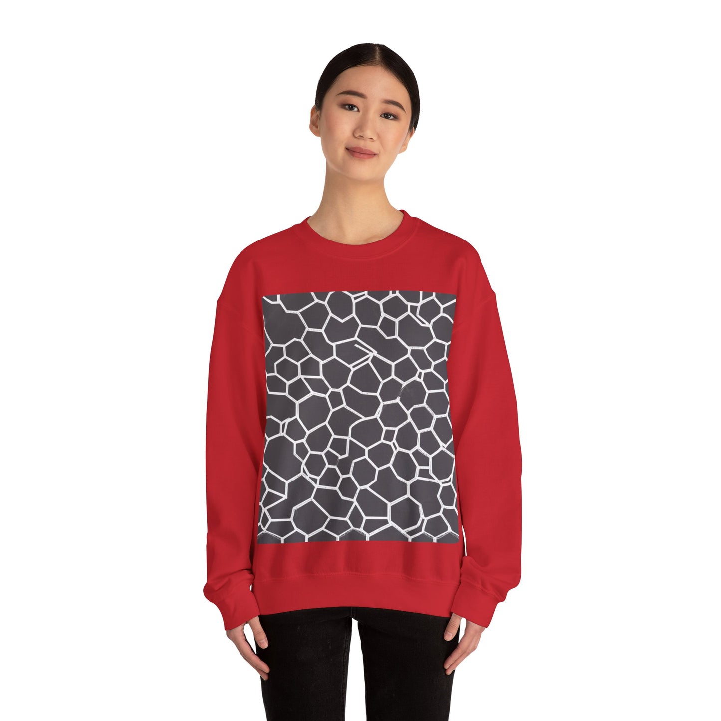 boostlete-iron-intent-pattern-hex-blueprint-0063 — Unisex Heavy Blend Crewneck Sweatshirt (Gildan)