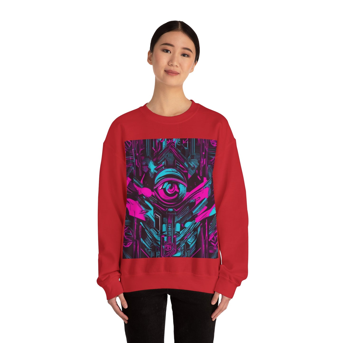 boostlete-iron-intent-type-eyes-up-forward-big-line-art-0065 — Unisex Heavy Blend Crewneck Sweatshirt (Gildan)
