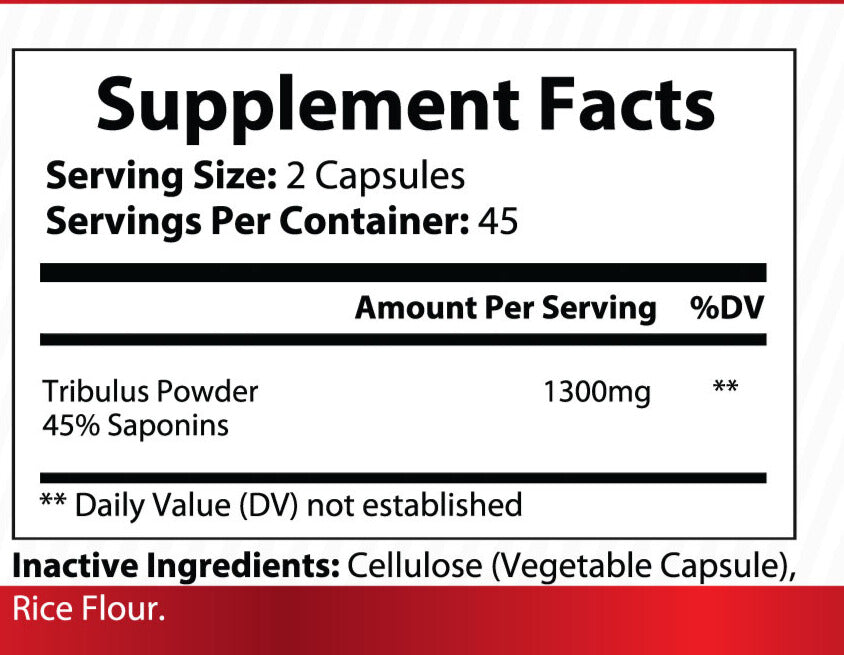 BOOSTLETE Tribulus Pure – 45% Saponins, Testosterone Support & Libido Supplement for Men – 1300mg Per Serving, 90 Capsules, Made in USA