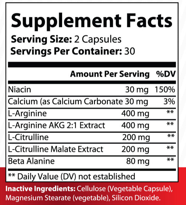 Boostlete Arginine Flow – L-Arginine with Citrulline, AKG & Beta Alanine – Nitric Oxide Support for Muscle Pump, Circulation, and Endurance – 60 Capsules