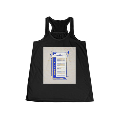 boostlete-am-crew-icon-checklist-glitch-badge-0018 — Women's Flowy Racerback Tank (B+C 8800)