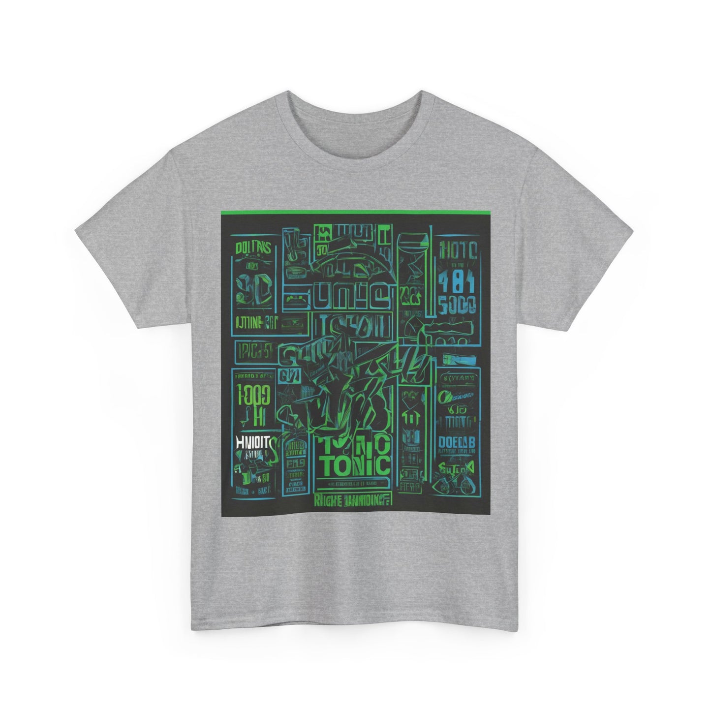 boostlete-field-day-type-gym-tonic-h2o-outline-over-solid-geometric-0249 — Unisex Heavy Cotton Tee (Gildan 5000)