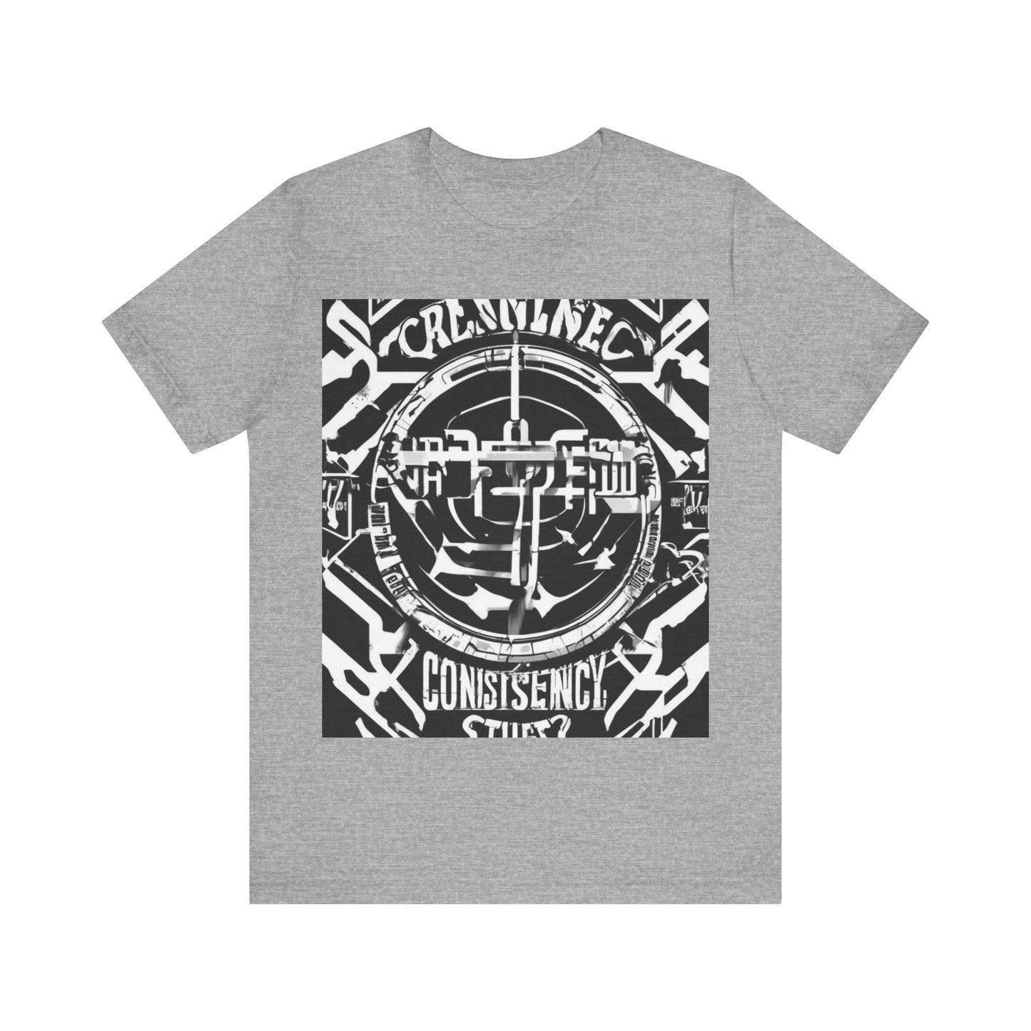 boostlete-am-crew-type-consistency-is-the-flex-centered-industrial-0137 — Unisex Jersey Short Sleeve (B+C 3001)