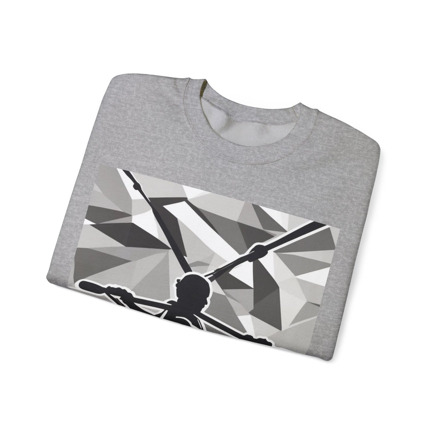 boostlete-am-crew-scene-rower-outline-geometric-0060 — Unisex Heavy Blend Crewneck Sweatshirt (Gildan)