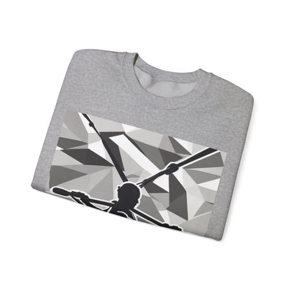 boostlete-am-crew-scene-rower-outline-geometric-0060 — Unisex Heavy Blend Crewneck Sweatshirt (Gildan)