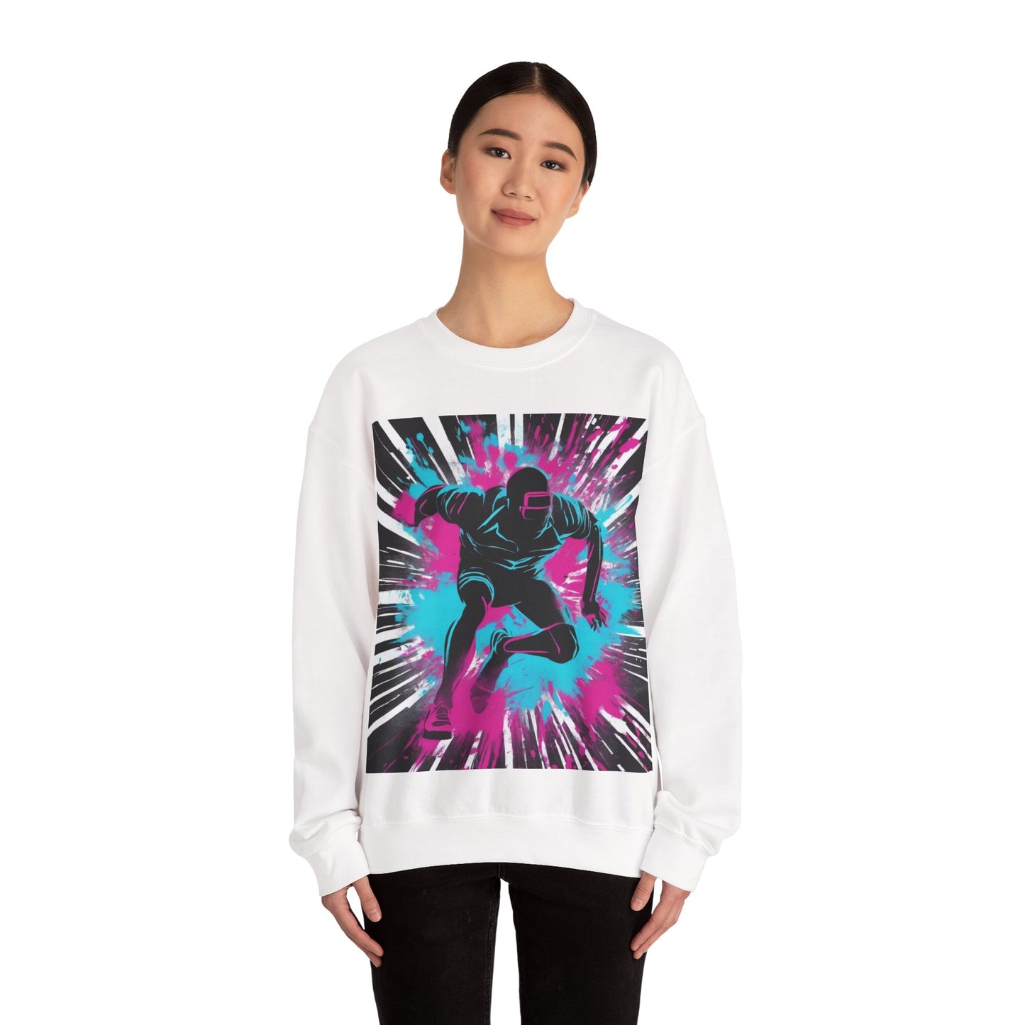 boostlete-recovery-progress-scene-sprinter-chalk-bold-0220 — Unisex Heavy Blend Crewneck Sweatshirt (Gildan)