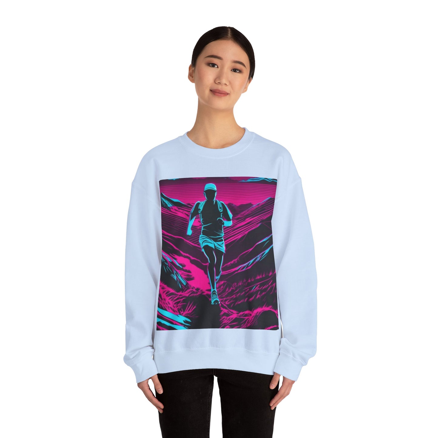 boostlete-am-crew-scene-trail-high-modern-0980 — Unisex Heavy Blend Crewneck (G18000)