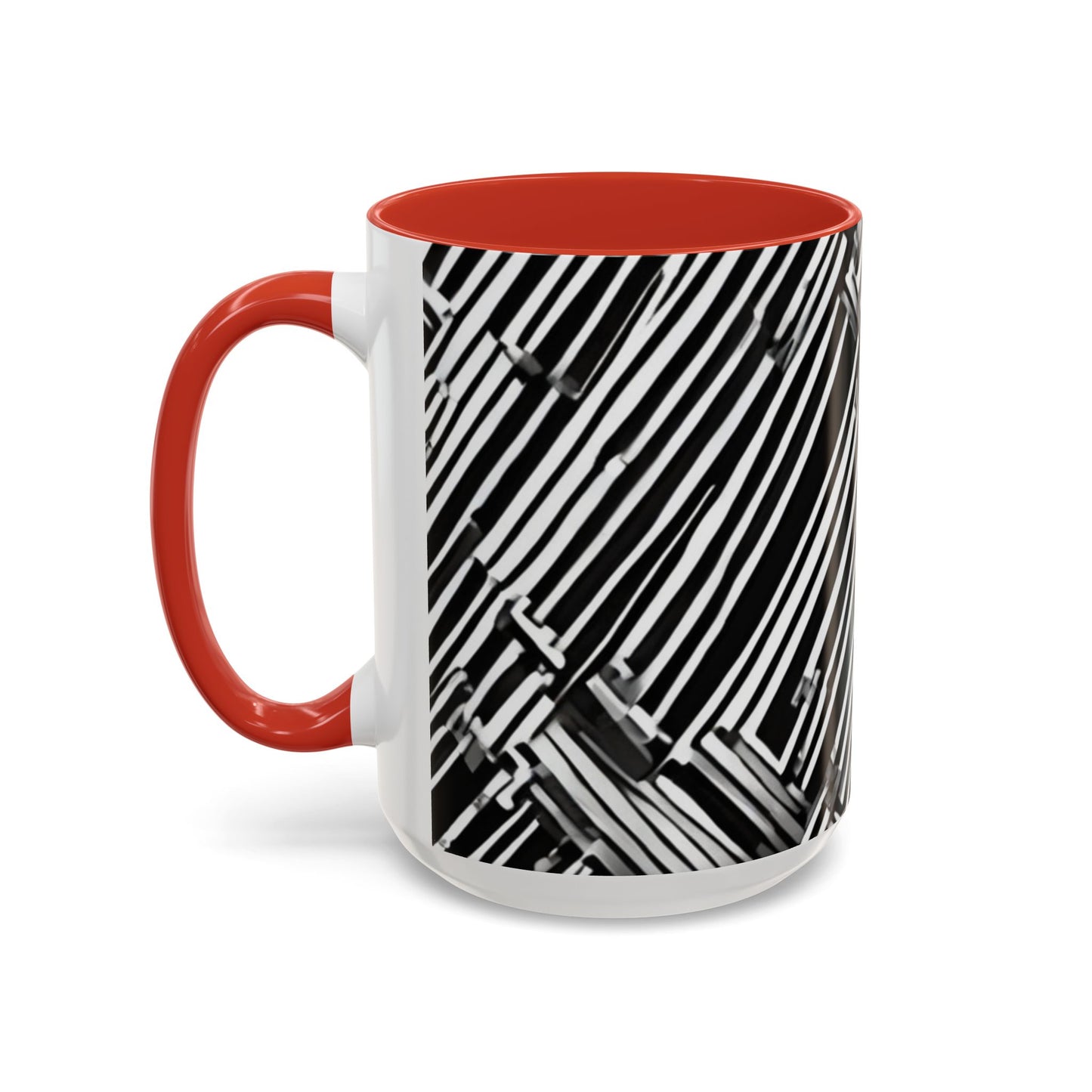 boostlete-mile-by-mile-pattern-barcode-monoline-0059 — Accent Mug 11oz/15oz