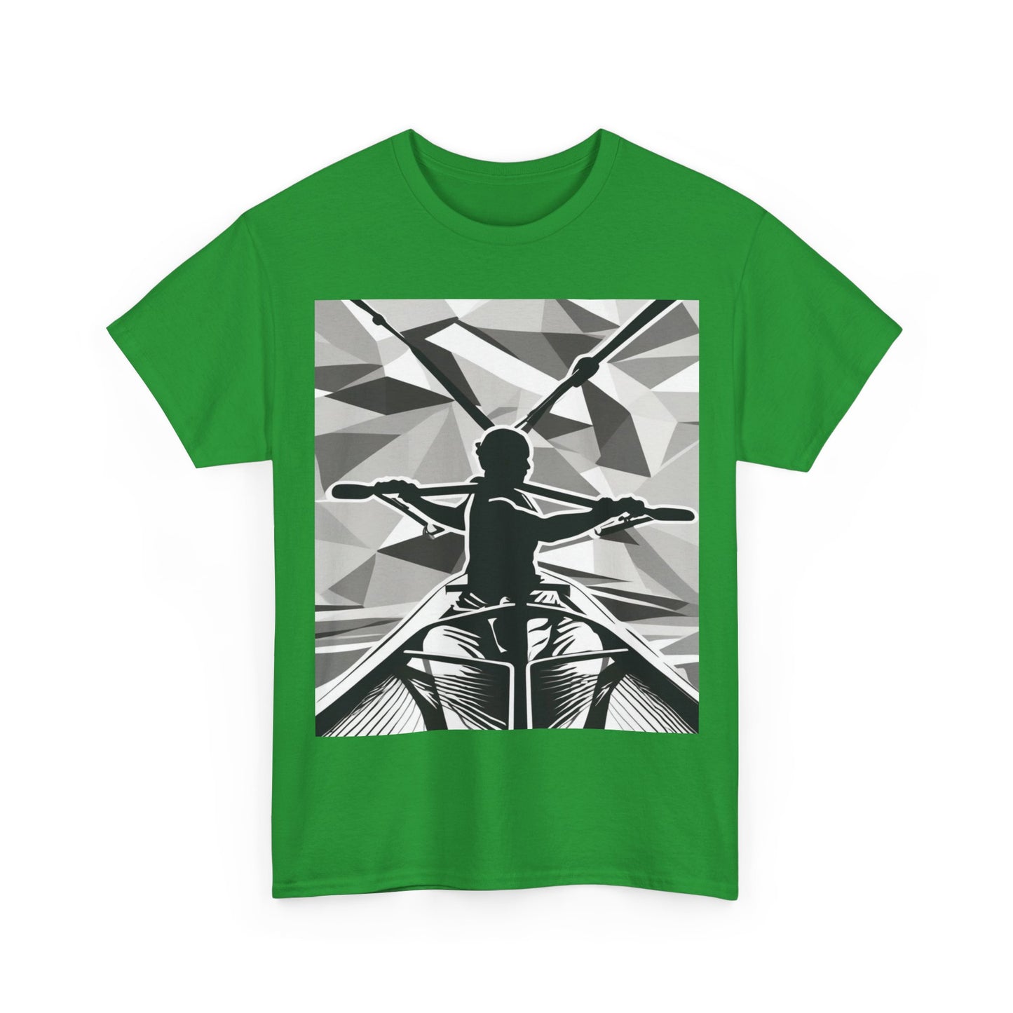 boostlete-am-crew-scene-rower-outline-geometric-0060 — Unisex Heavy Cotton Tee (Gildan 5000)