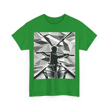 boostlete-am-crew-scene-rower-outline-geometric-0060 — Unisex Heavy Cotton Tee (Gildan 5000)