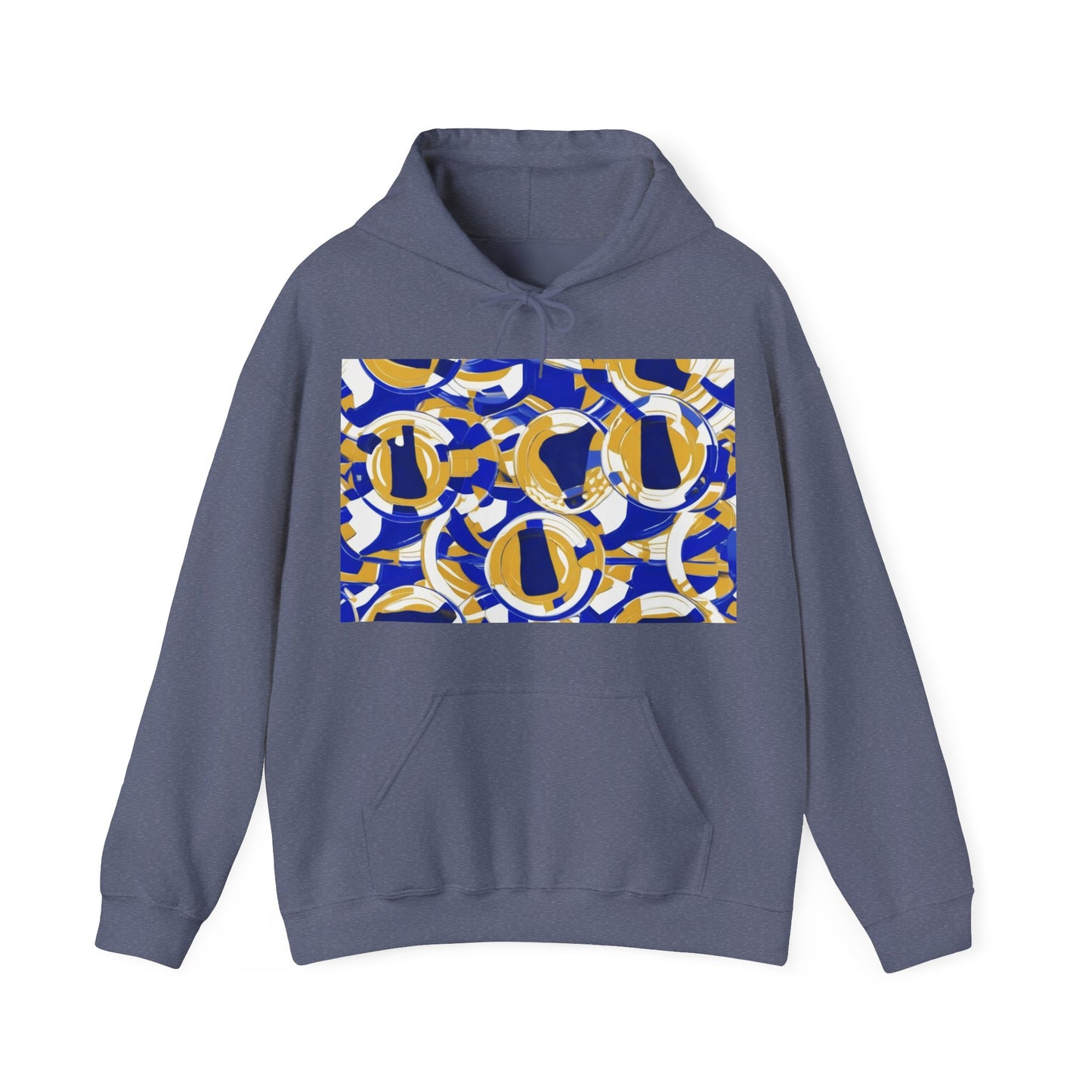 boostlete-field-day-icon-barbell-grainy-line-art-0906 — Unisex Heavy Blend Hoodie (G18500)