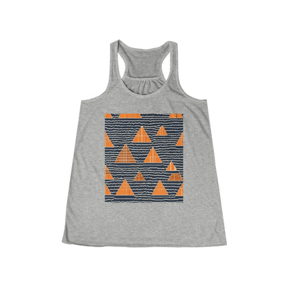 boostlete-iron-intent-pattern-stair-steps-industrial-0259 — Women's Flowy Racerback Tank (B+C 8800)