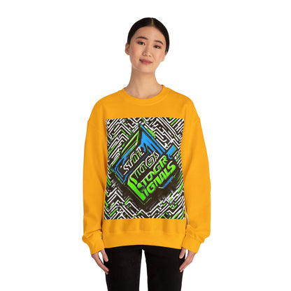 boostlete-am-crew-type-stronger-signals-diagonal-badge-1077 — Unisex Heavy Blend Crewneck (G18000)