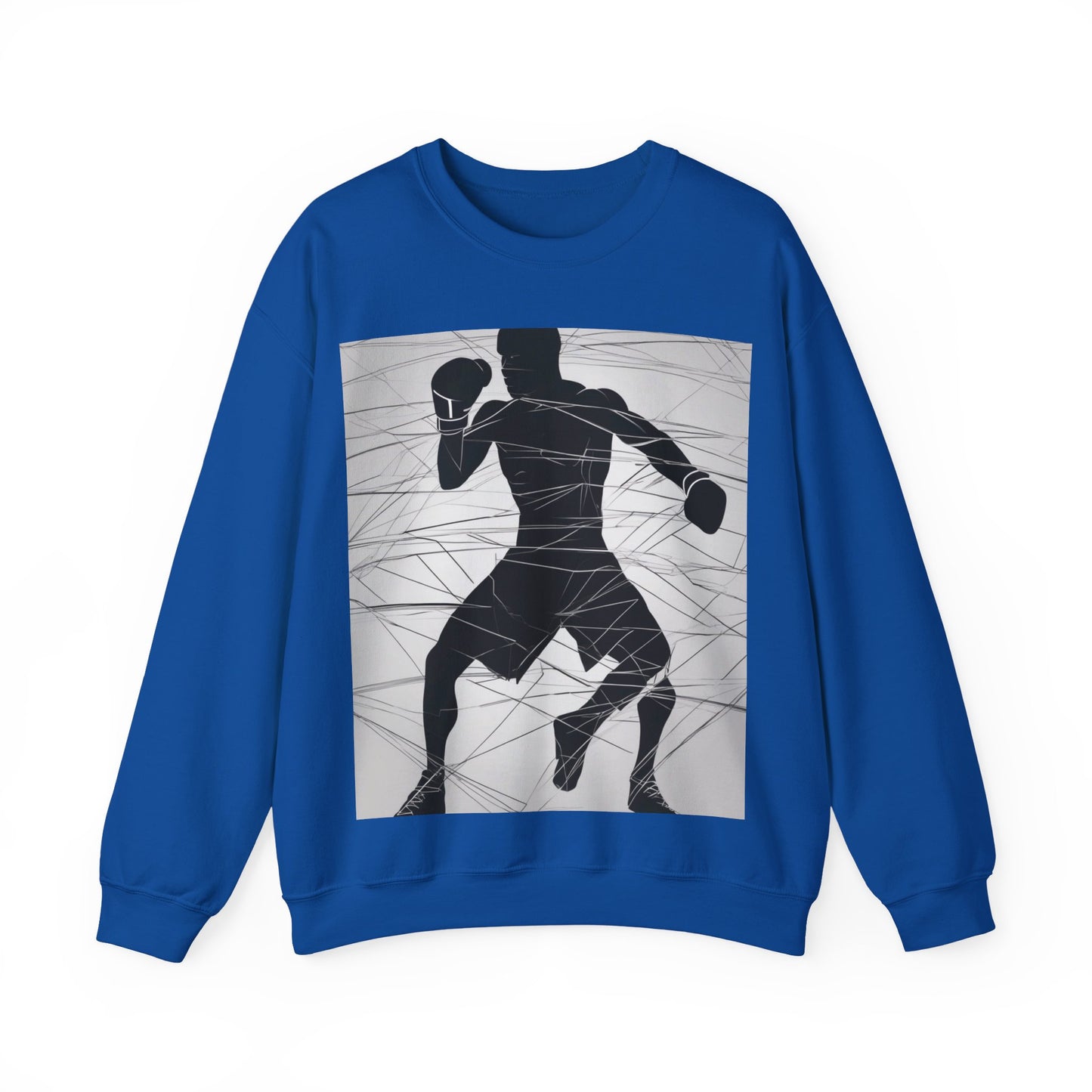 boostlete-mile-by-mile-scene-boxer-motion-geometric-0028 — Unisex Heavy Blend Crewneck Sweatshirt (Gildan)