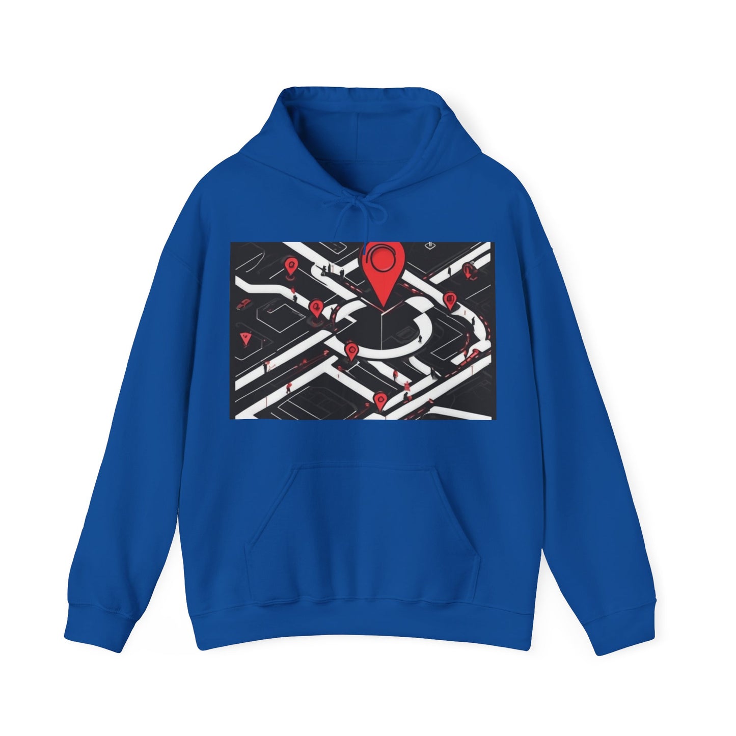 boostlete-am-crew-icon-map-matte-isometric-0094 — Unisex Heavy Blend Hooded Sweatshirt (Gildan)