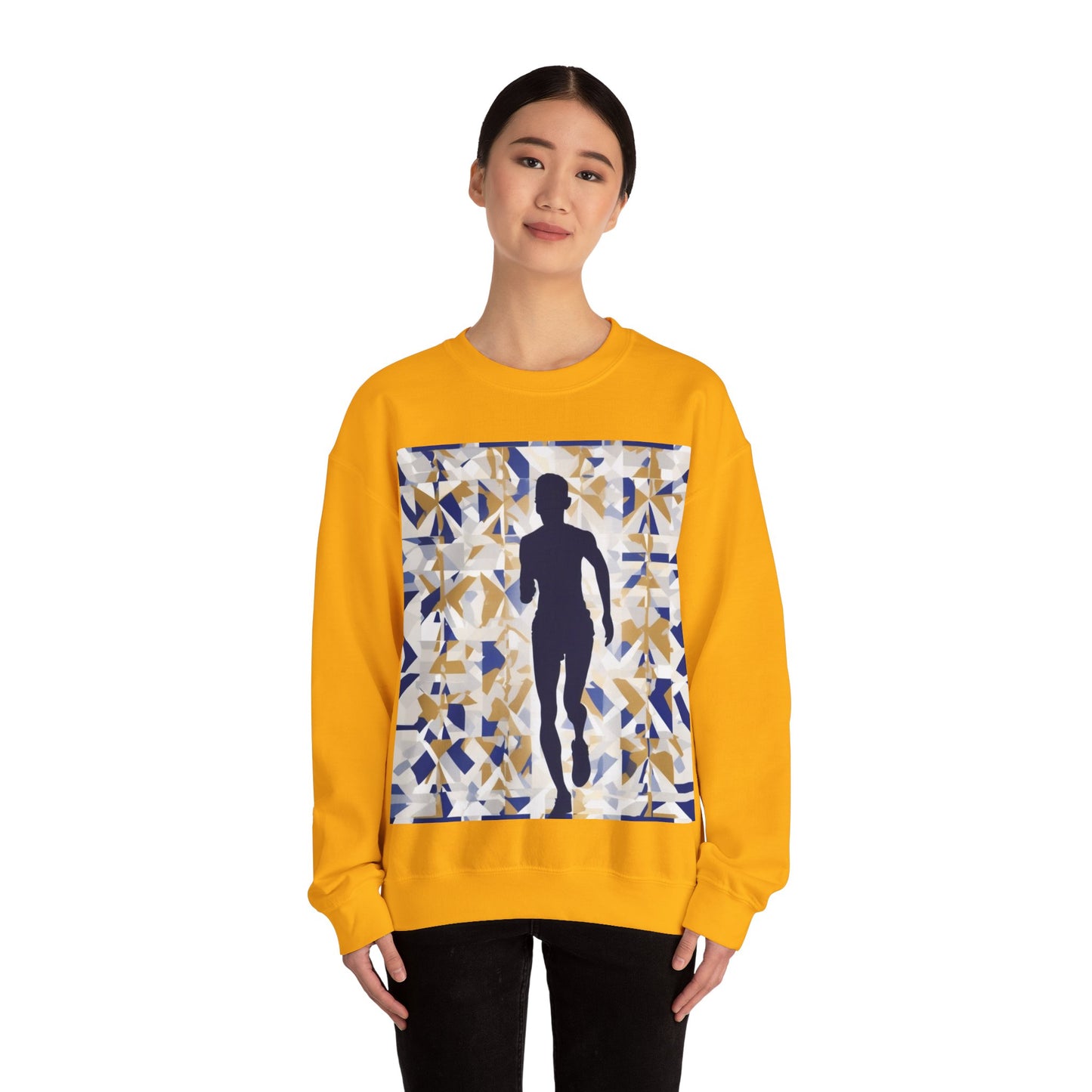 boostlete-recovery-progress-scene-marathoner-matte-geometric-0448 — Unisex Heavy Blend Crewneck Sweatshirt (Gildan)
