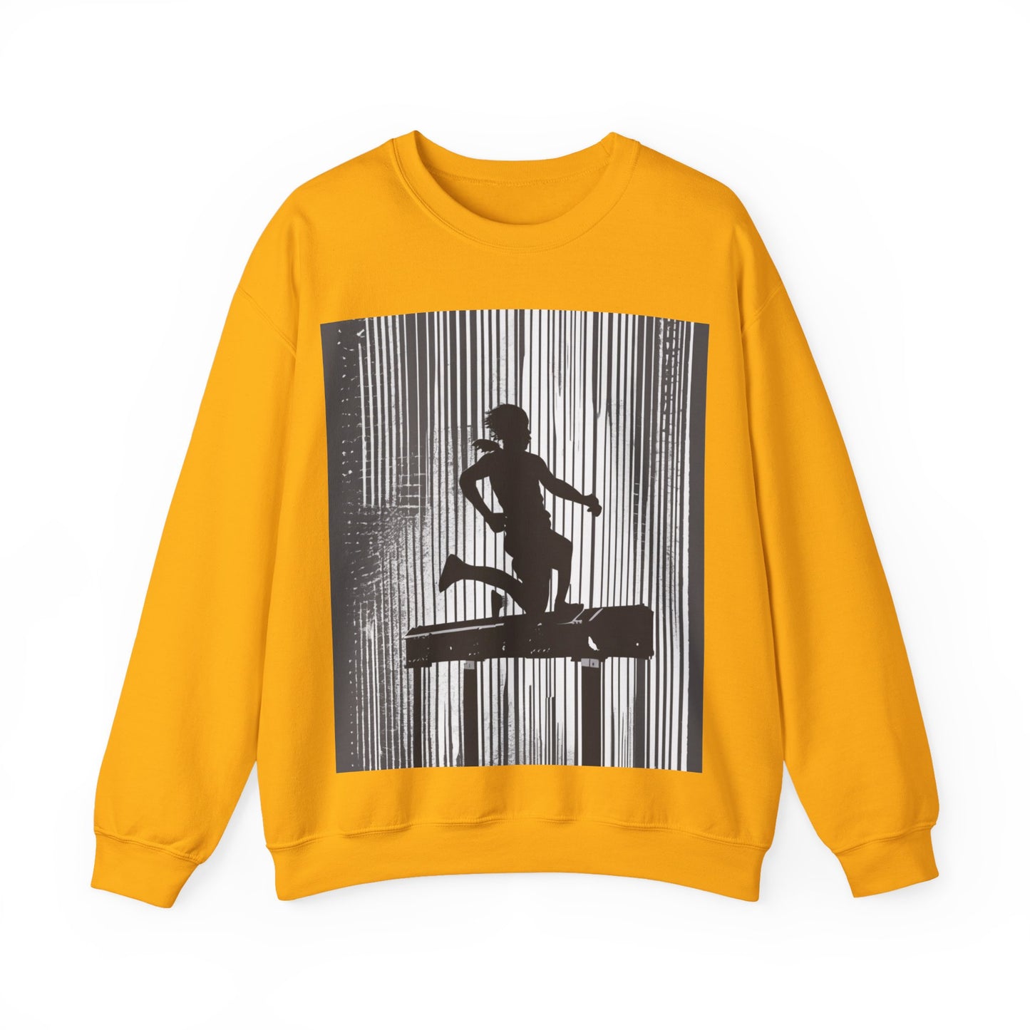 boostlete-am-crew-scene-hurdler-halftone-badge-0956 — Unisex Heavy Blend Crewneck (G18000)