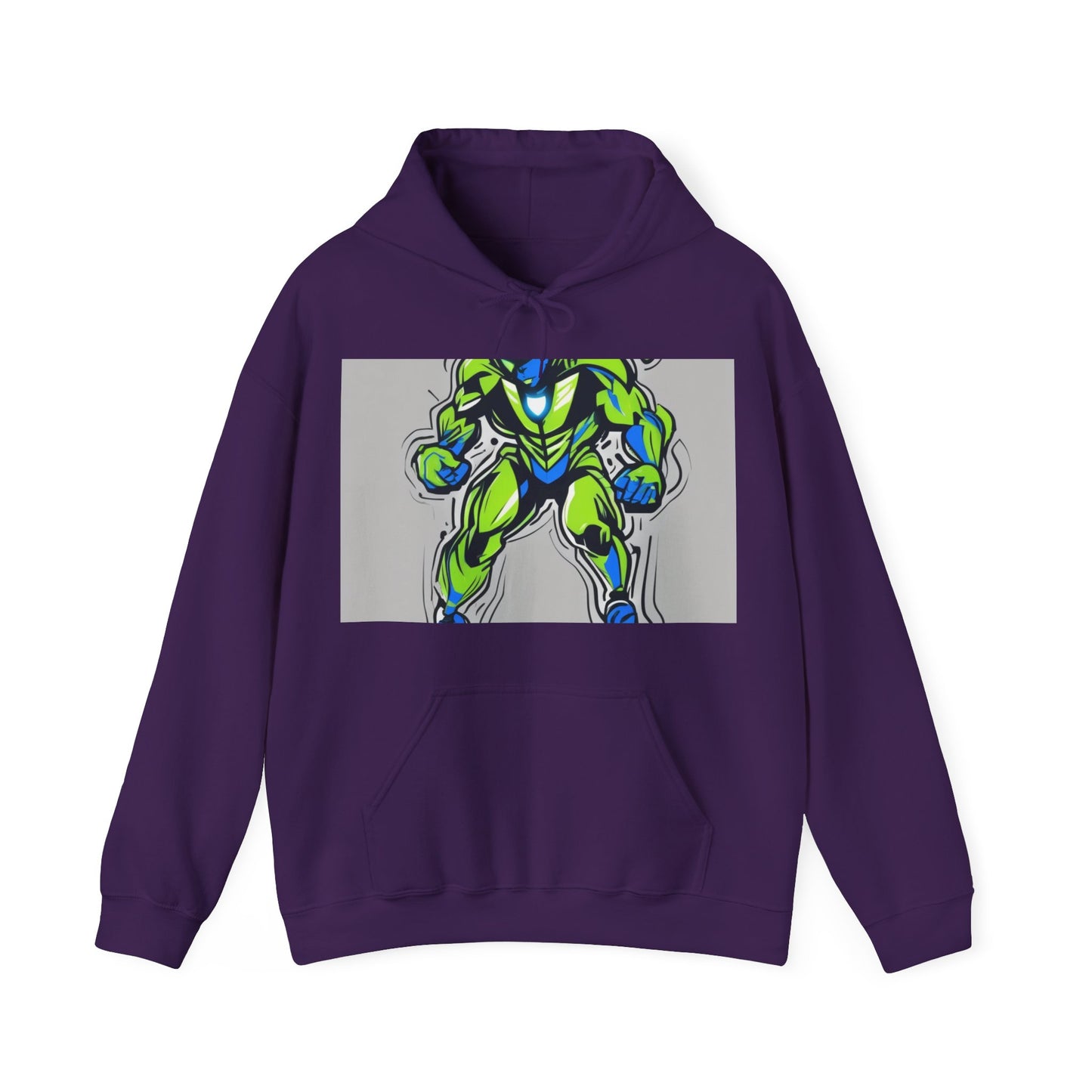 boostlete-quiet-power-type-boost-mode-on-outline-over-solid-modern-0741 — Unisex Heavy Blend Hoodie (G18500)