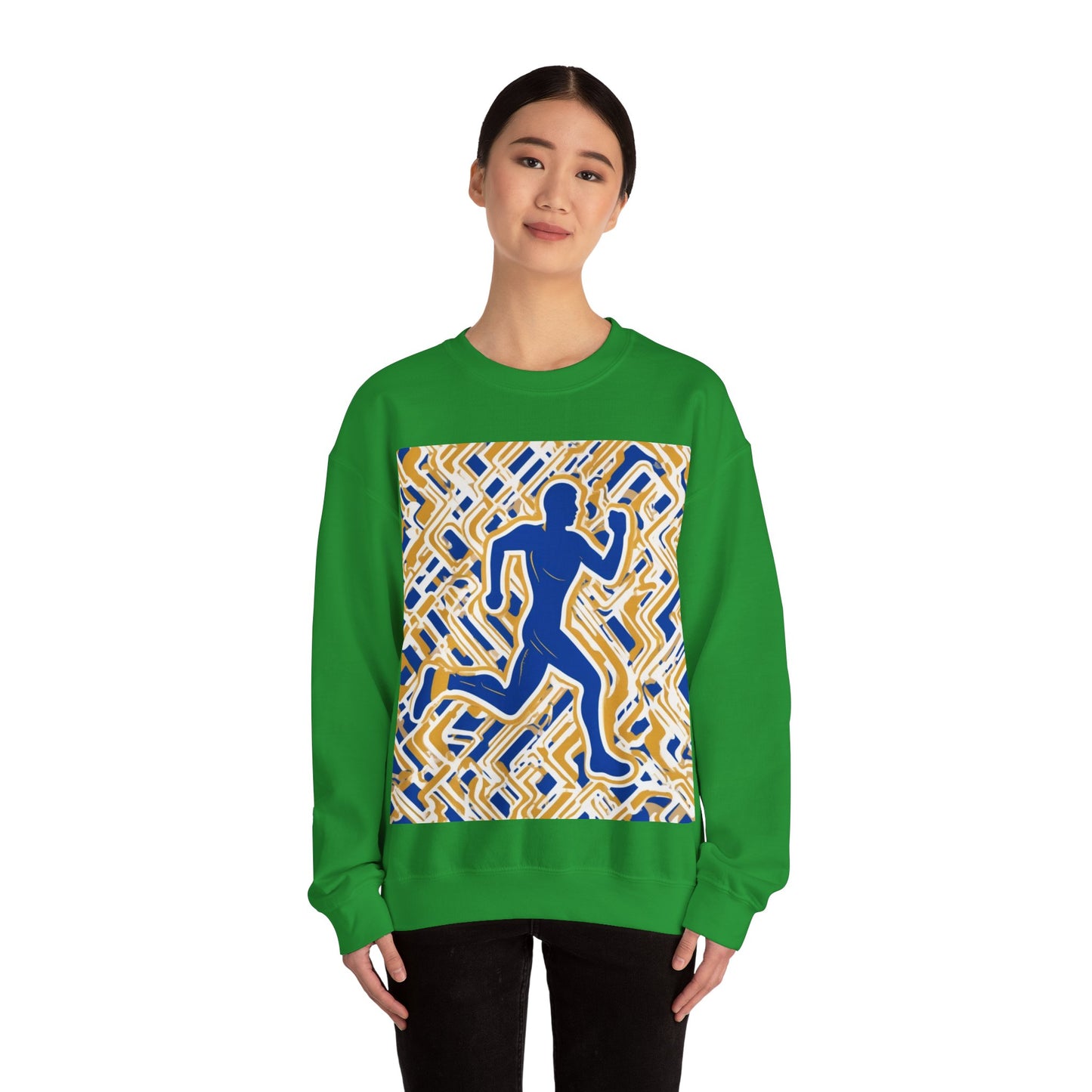 boostlete-pr-season-icon-runner-outline-industrial-0170 — Unisex Heavy Blend Crewneck Sweatshirt (Gildan)