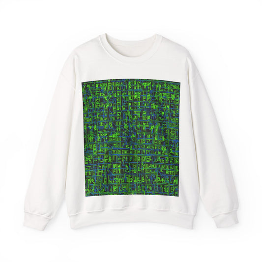 boostlete-mile-by-mile-pattern-plate-number-blueprint-0147 — Unisex Heavy Blend Crewneck Sweatshirt (Gildan)