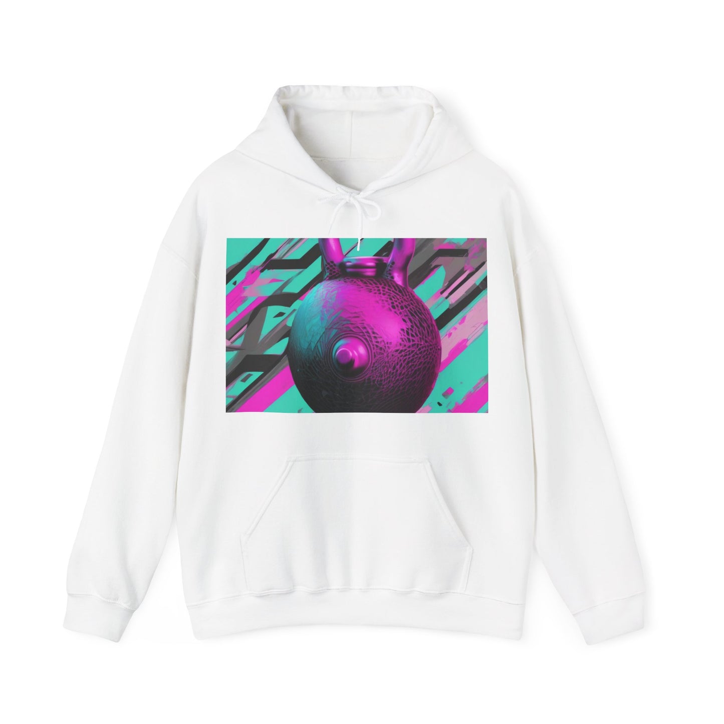 boostlete-mile-by-mile-scene-kettlebell-3d-monoline-1364 — Unisex Heavy Blend Hoodie (G18500)