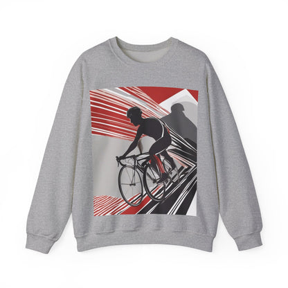 boostlete-boost-mode-scene-cyclist-speed-geometric-0208 — Unisex Heavy Blend Crewneck Sweatshirt (Gildan)