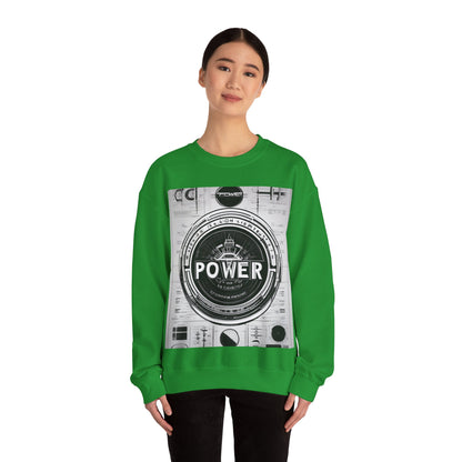 boostlete-boost-mode-type-power-in-quiet-badge-blueprint-0245 — Unisex Heavy Blend Crewneck Sweatshirt (Gildan)