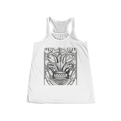 boostlete-boost-mode-icon-crown-offset-line-art-0190 — Women's Flowy Racerback Tank (B+C 8800)