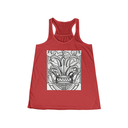 boostlete-boost-mode-icon-crown-offset-line-art-0190 — Women's Flowy Racerback Tank (B+C 8800)