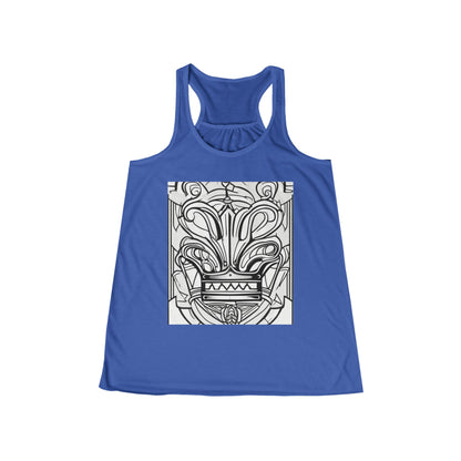 boostlete-boost-mode-icon-crown-offset-line-art-0190 — Women's Flowy Racerback Tank (B+C 8800)
